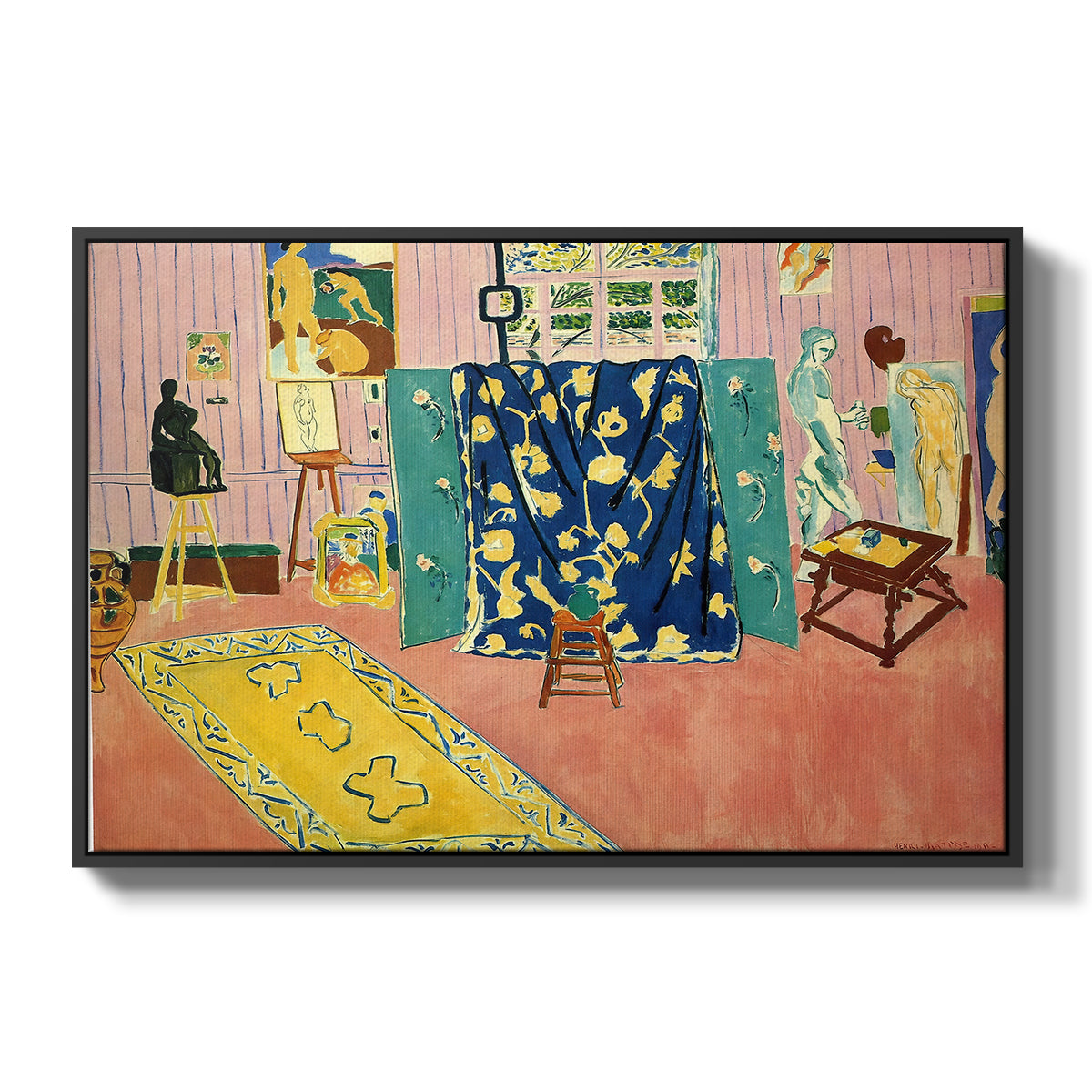 The Pink Studio (L'Atelier Rose), 1911 - Floater Framed Canvas Print