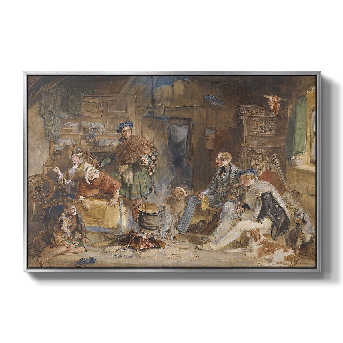 Highland Hospitality, 1832 - Floater Framed Canvas Print