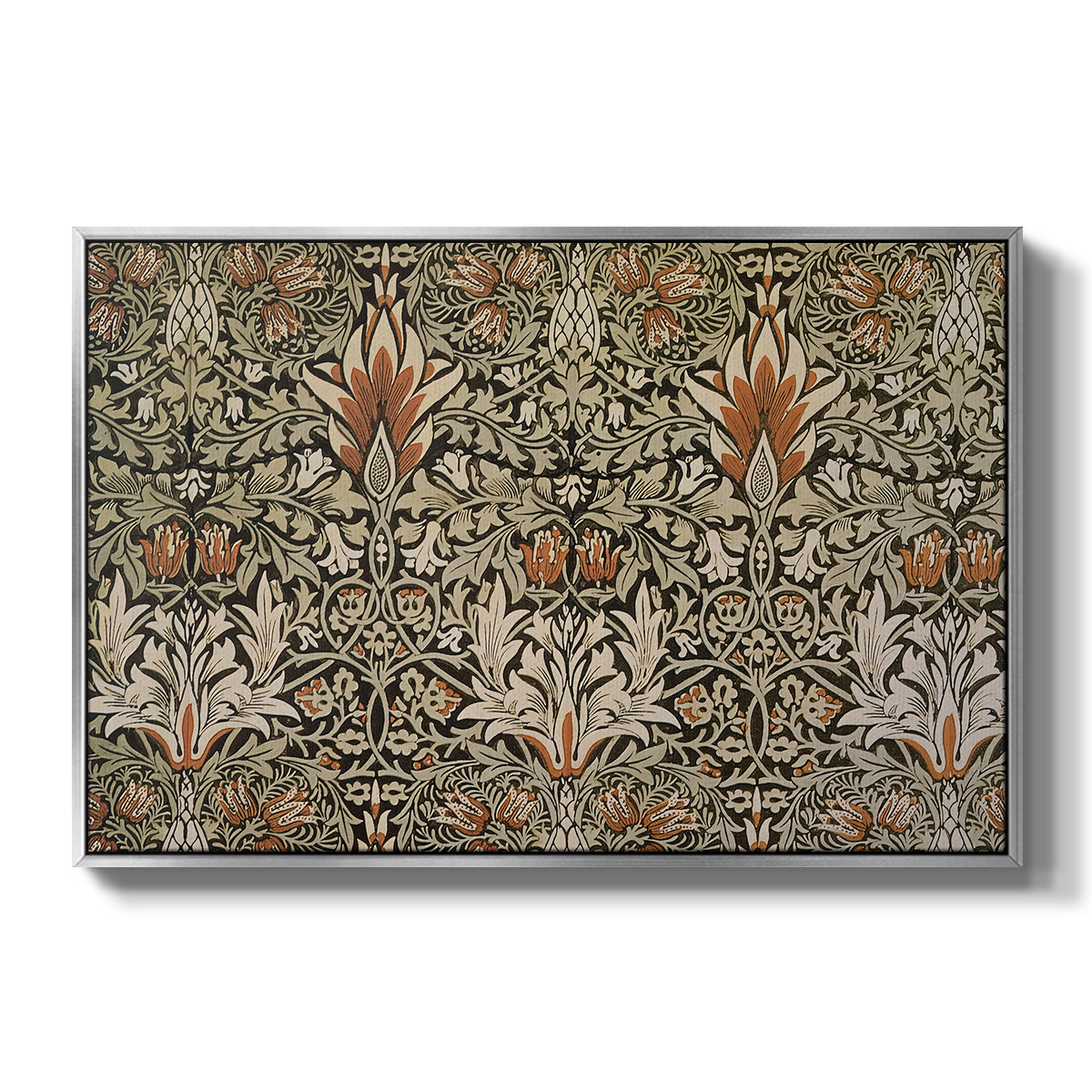 Snakeshead - Charcoal/Spice, c. 1876 - Floater Framed Canvas Print