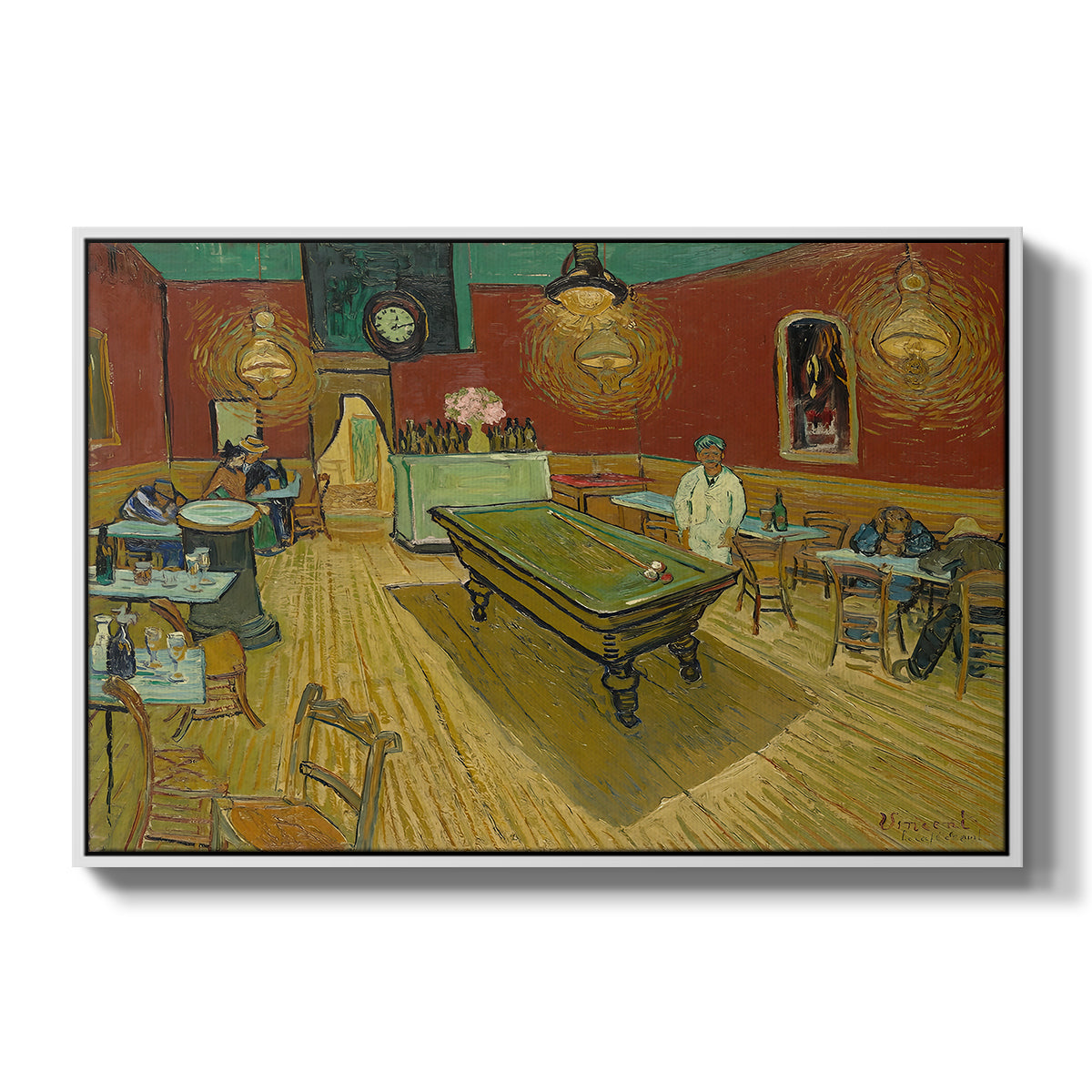 The Night Café, 1888 - Floater Framed Canvas Print