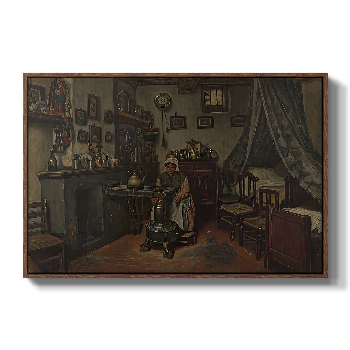 Interior, c. 1865-1870 - Floater Framed Canvas Print