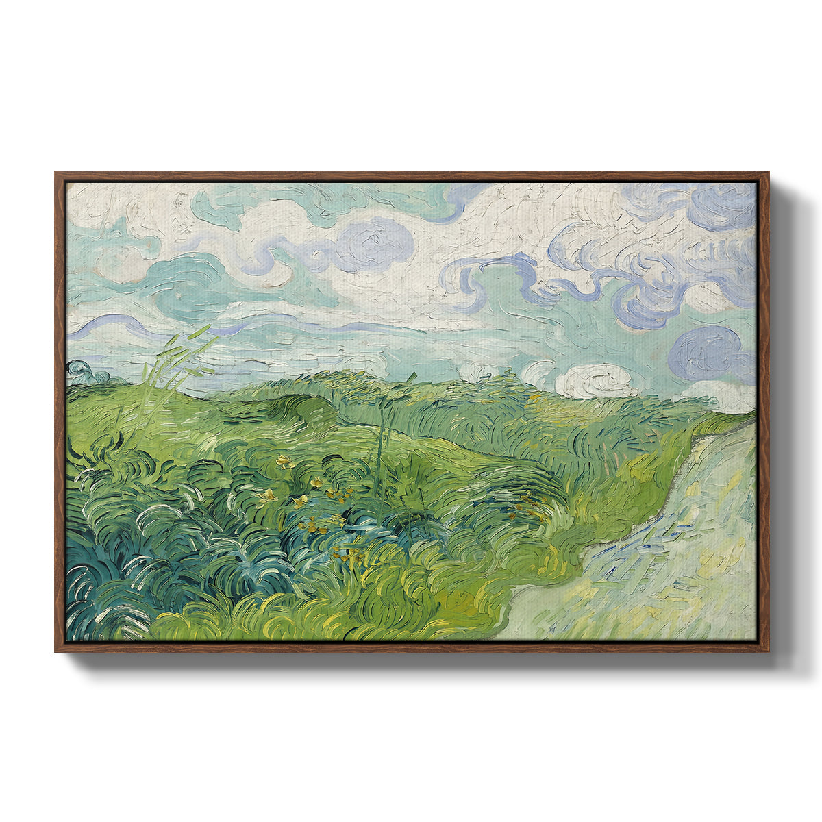 Green Wheat Field, Auvers, 1890 - Floater Framed Canvas Print