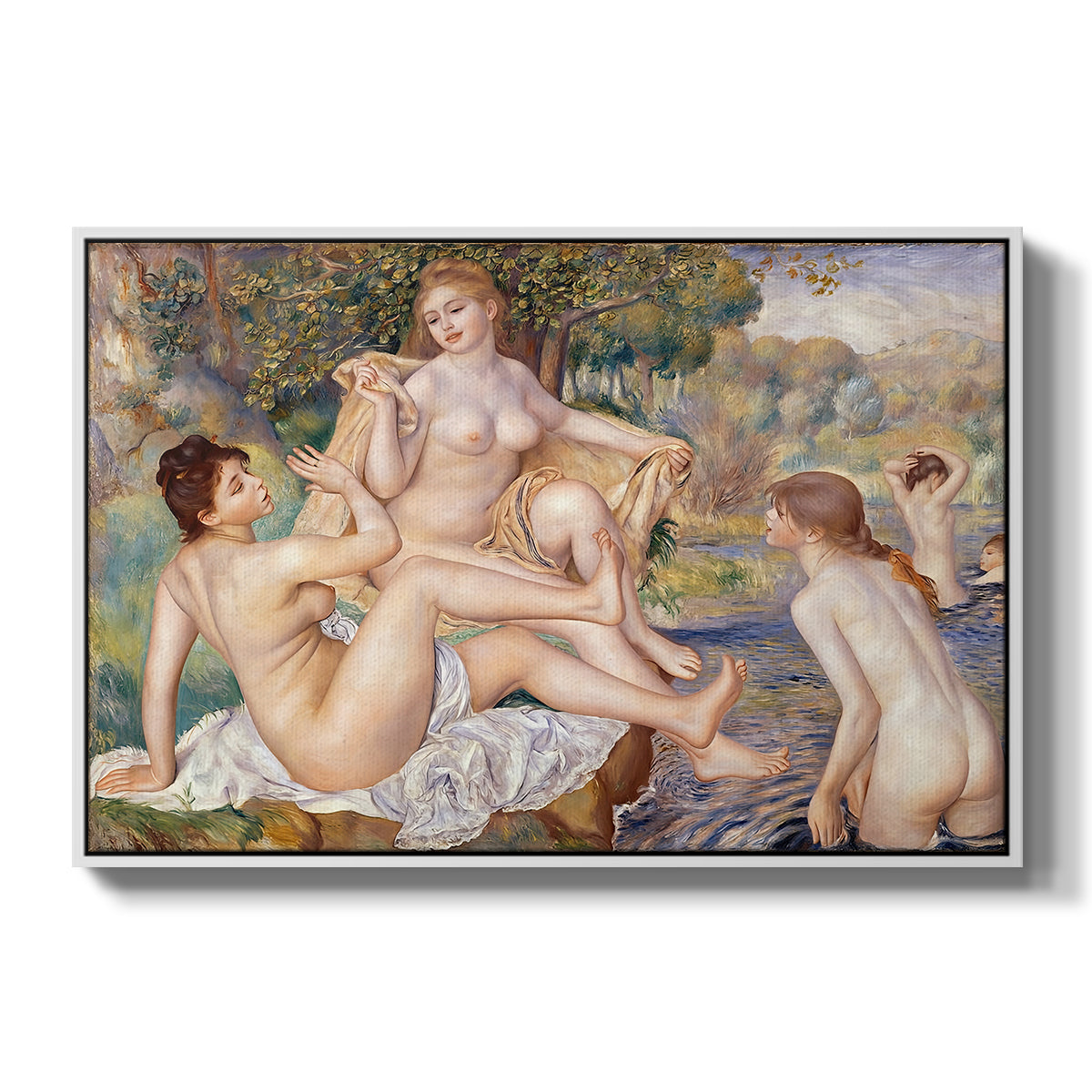 The Large Bathers, 1884-1887 - Floater Framed Canvas Print