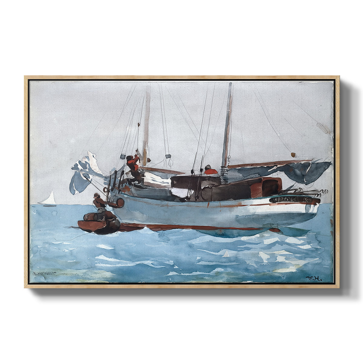 Taking on Wet Provisions, 1903 - Floater Framed Canvas Print