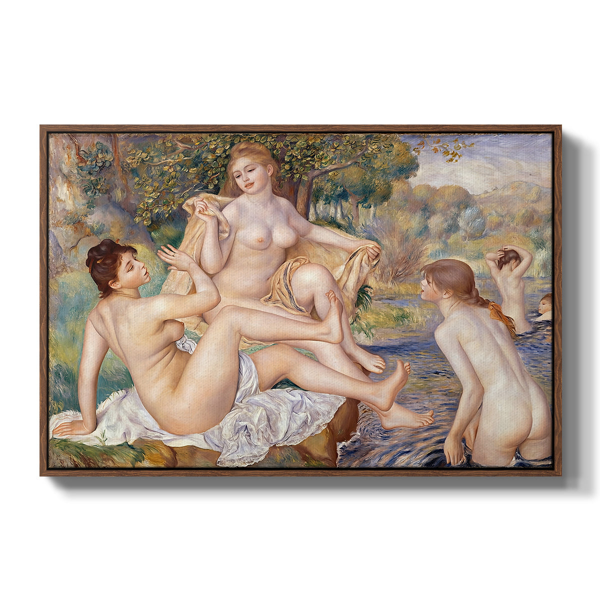 The Large Bathers, 1884-1887 - Floater Framed Canvas Print