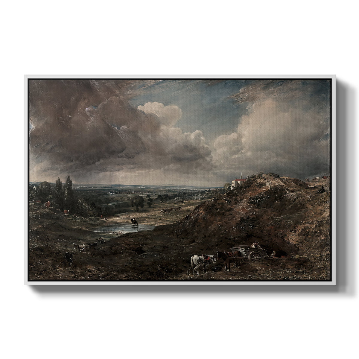 Branch Hill Pond, Hampstead Heath, c. 1828 - Floater Framed Canvas Print