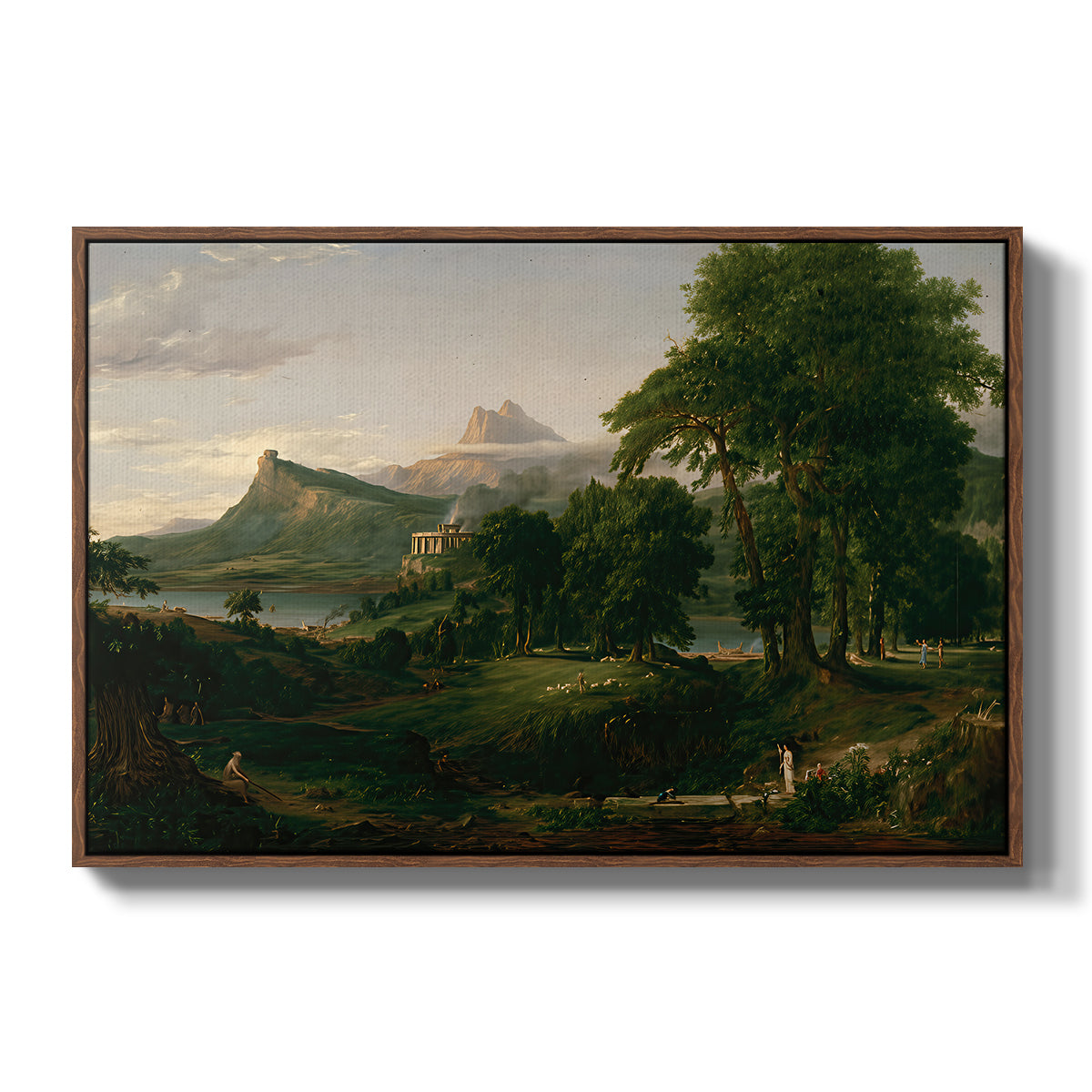 The Course of Empire: The Arcadian or Pastoral State, 1834 - Floater Framed Canvas Print