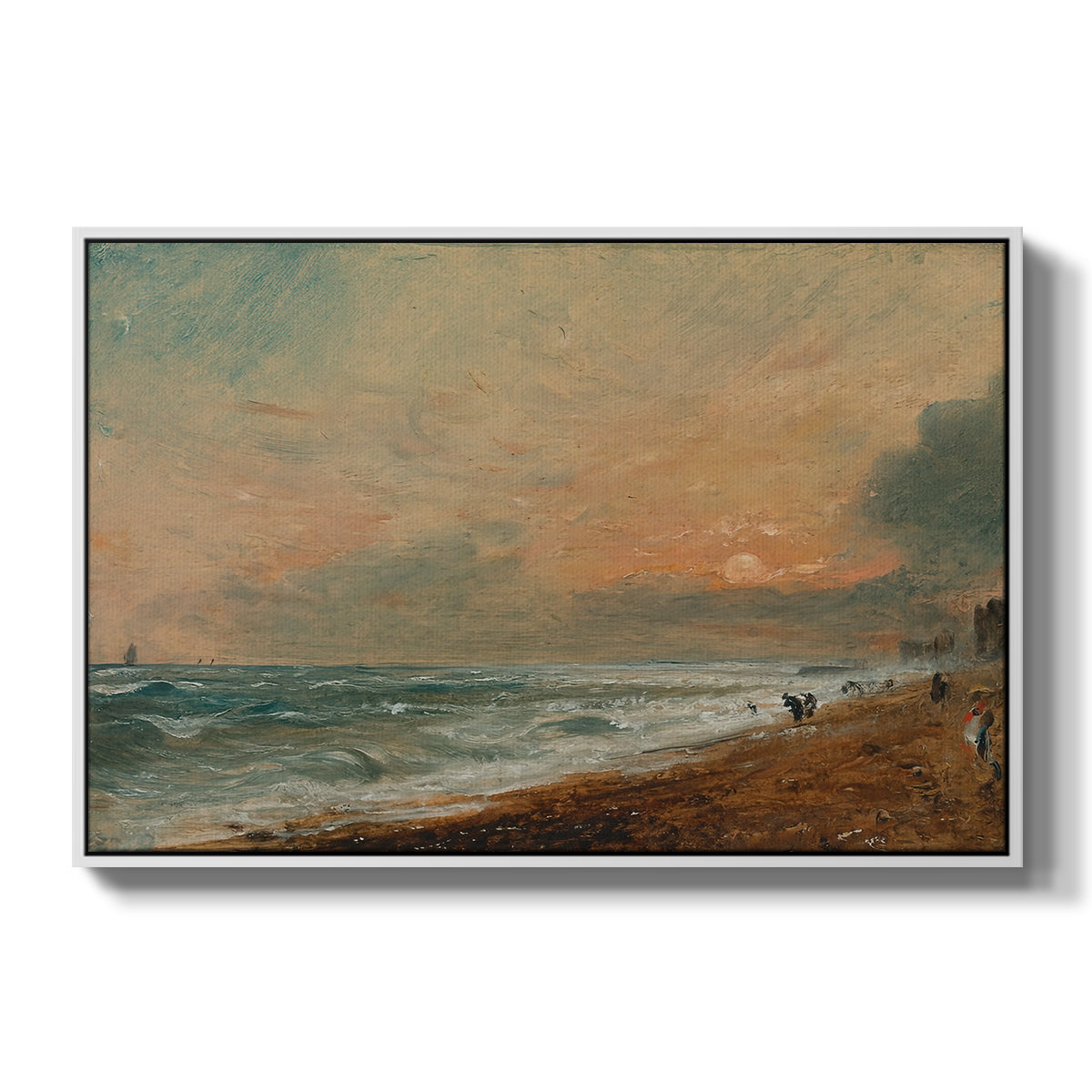 Hove Beach, c. 1824-1826 - Floater Framed Canvas Print