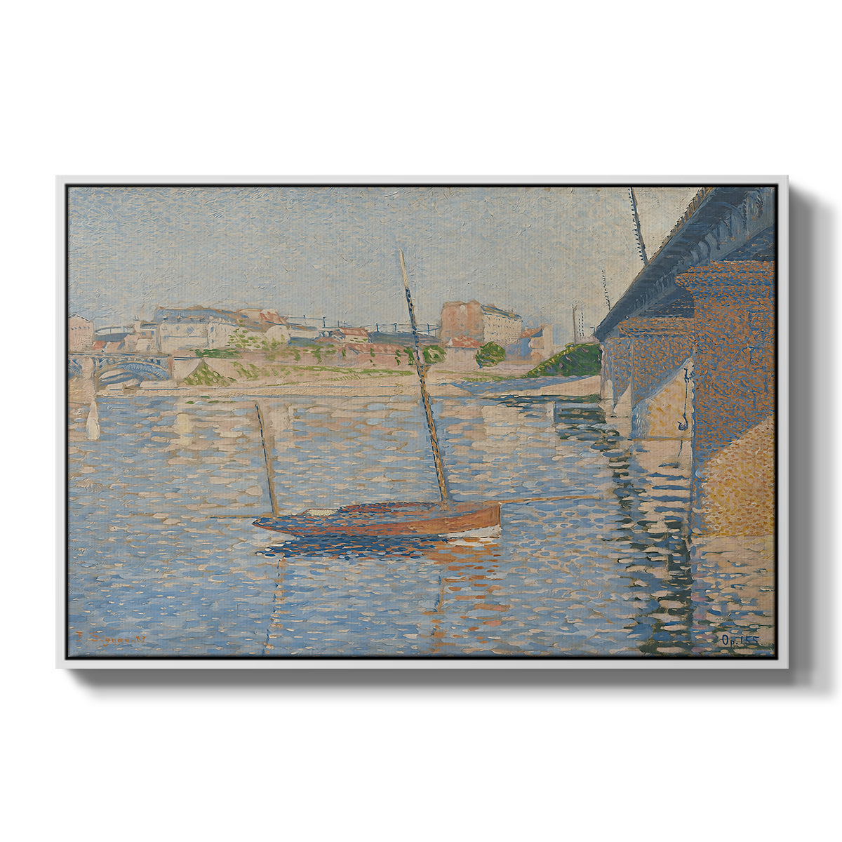 Le Clipper, Asnières, 1887 - Floater Framed Canvas Print