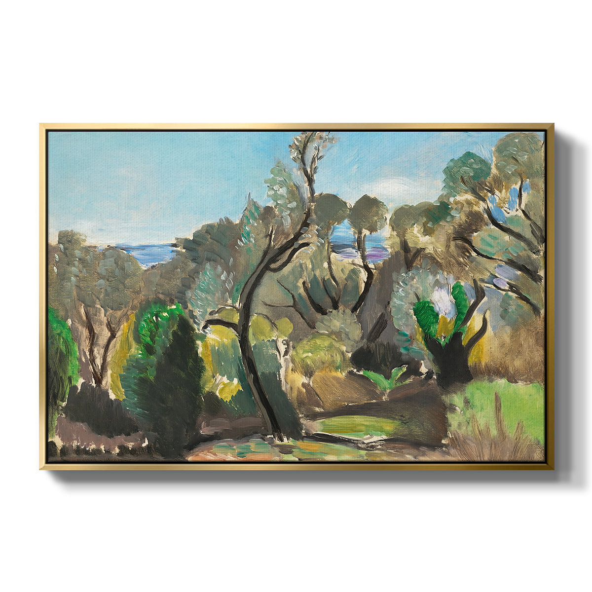 Landscape near Nice, c. 1918 - Floater Framed Canvas Print