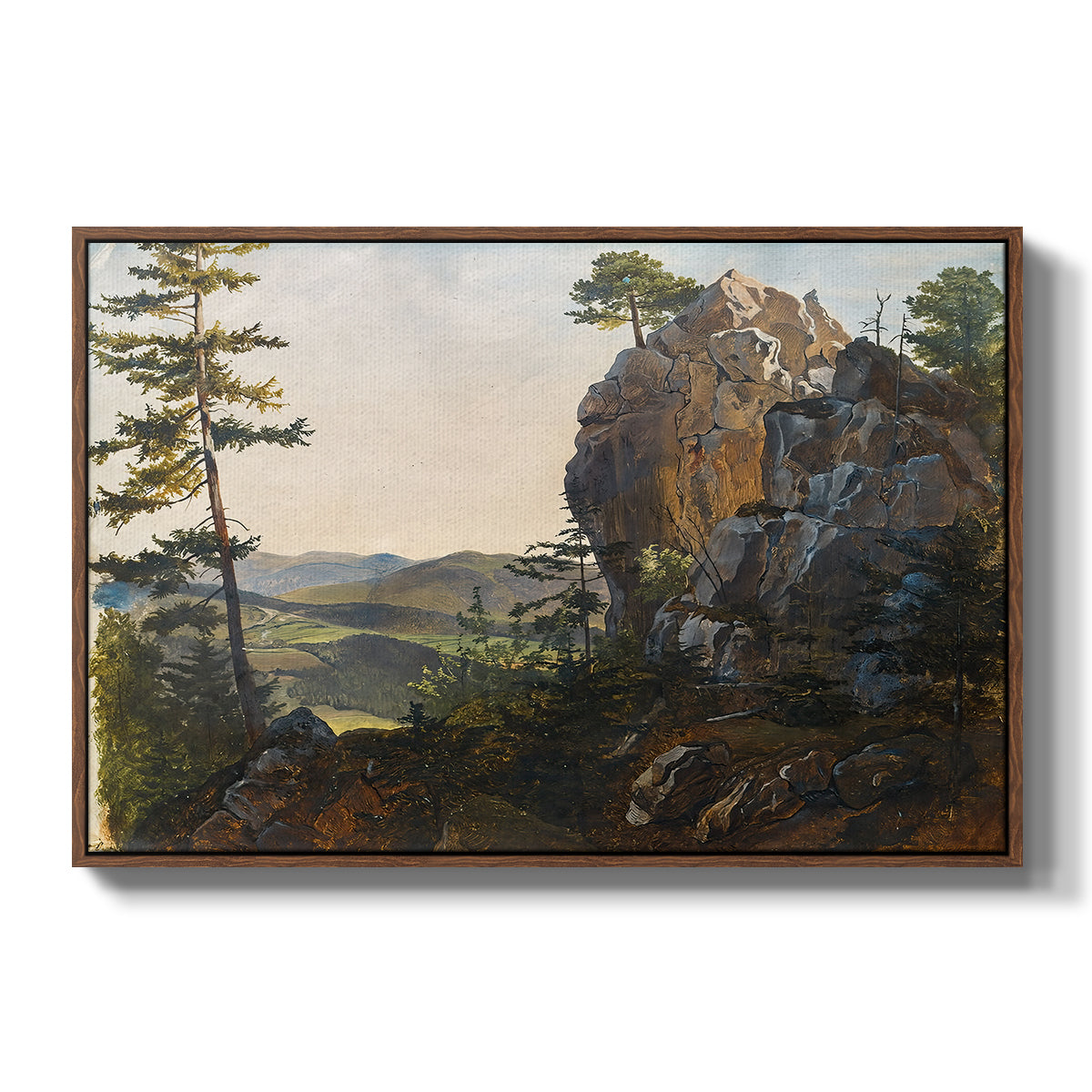 Landscape with the Balbersteine near Miesenbach, 1839 - Floater Framed Canvas Print