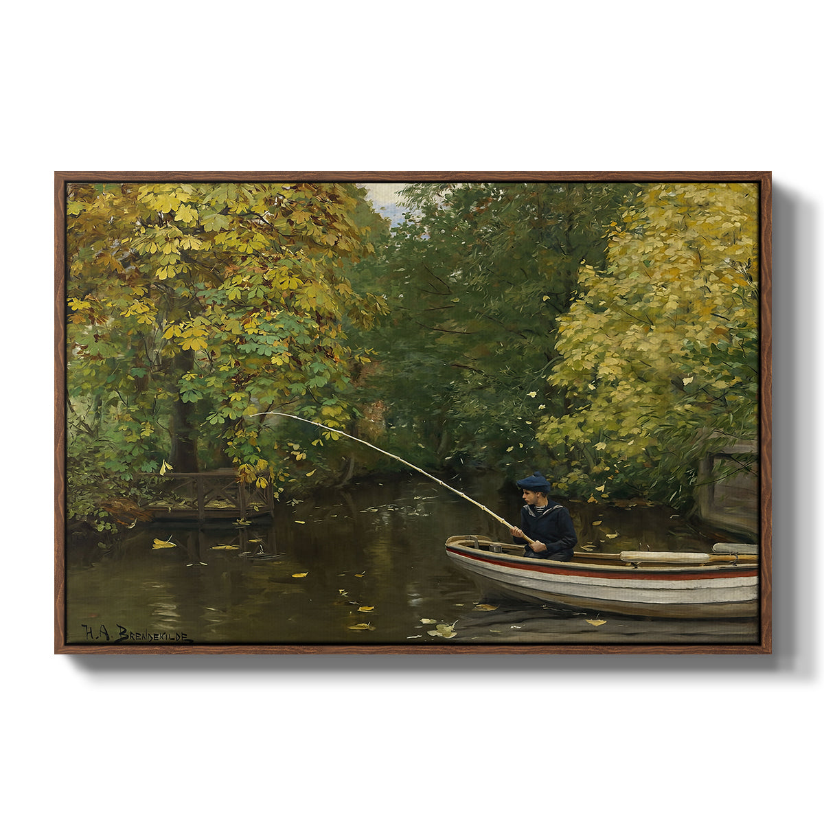 Fishing Boy, c. 1890 - Floater Framed Canvas Print