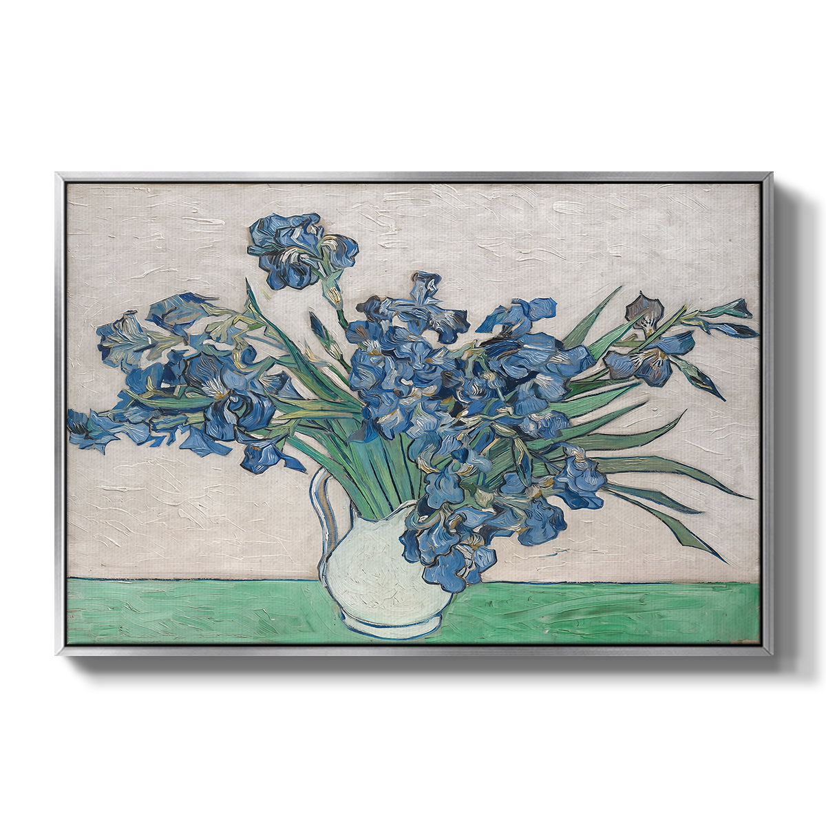 Irises, 1890 - Floater Framed Canvas Print