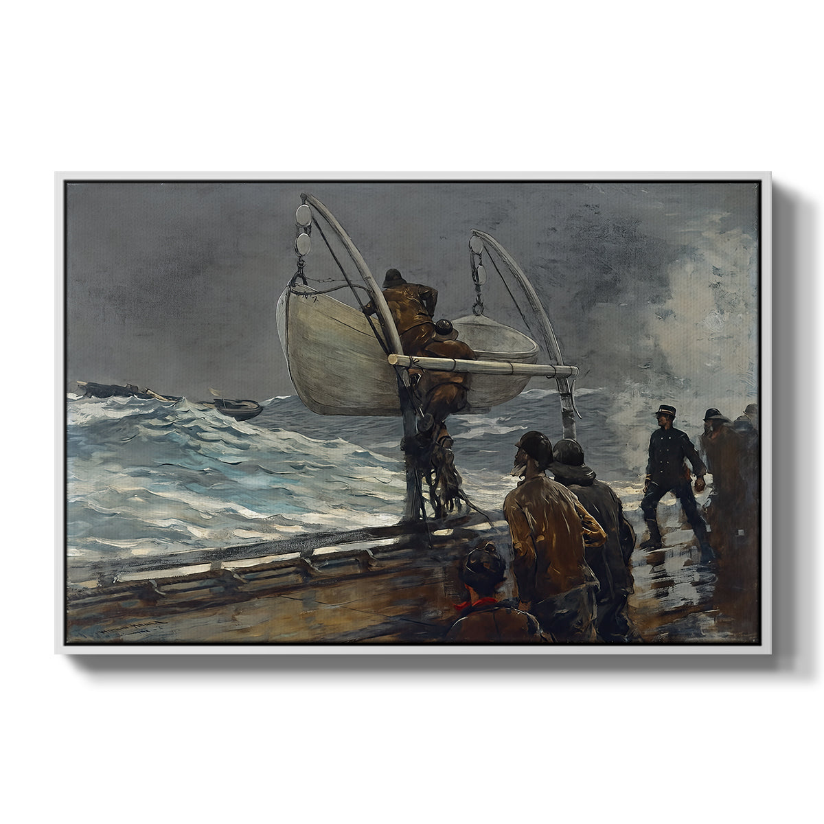 The Signal of Distress, c. 1896 - Floater Framed Canvas Print