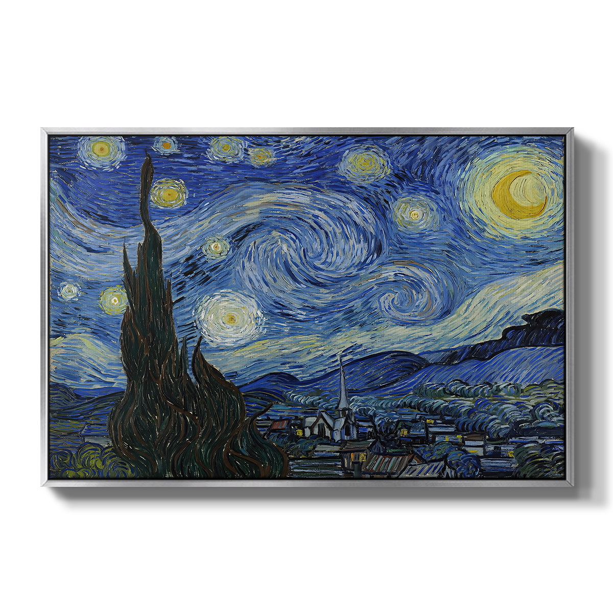 The Starry Night, 1889 - Floater Framed Canvas Print