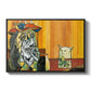 Woman Yelling at a Cat Meme (Picasso Parody) - Floater Framed Canvas Print
