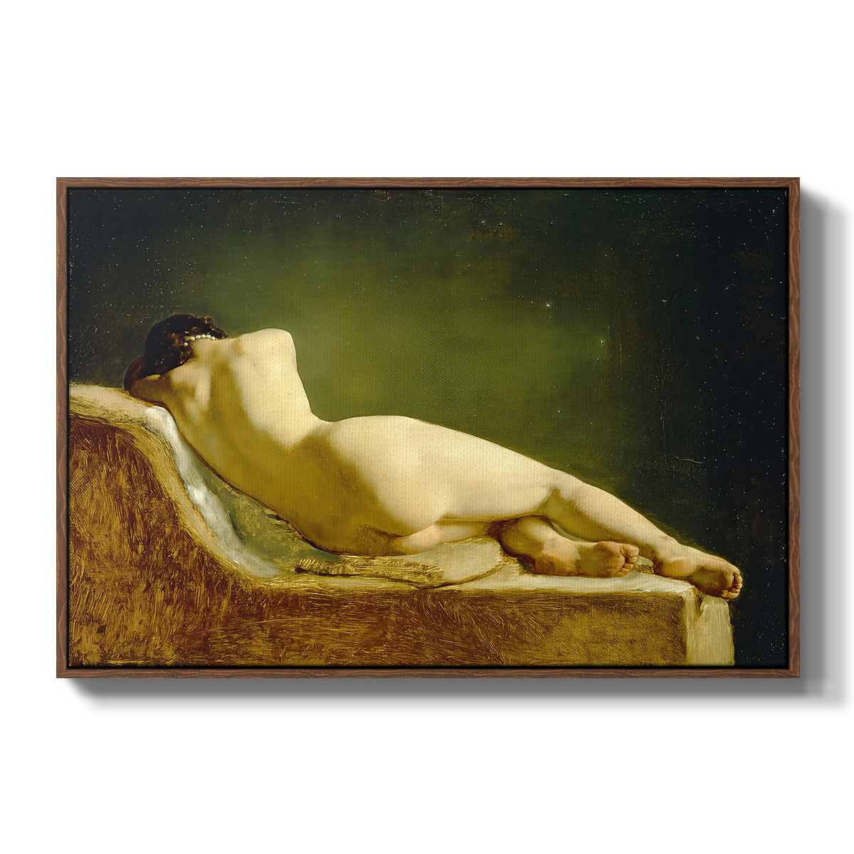 Reclining Nude (Liggende model), 1833 - Floater Framed Canvas Print