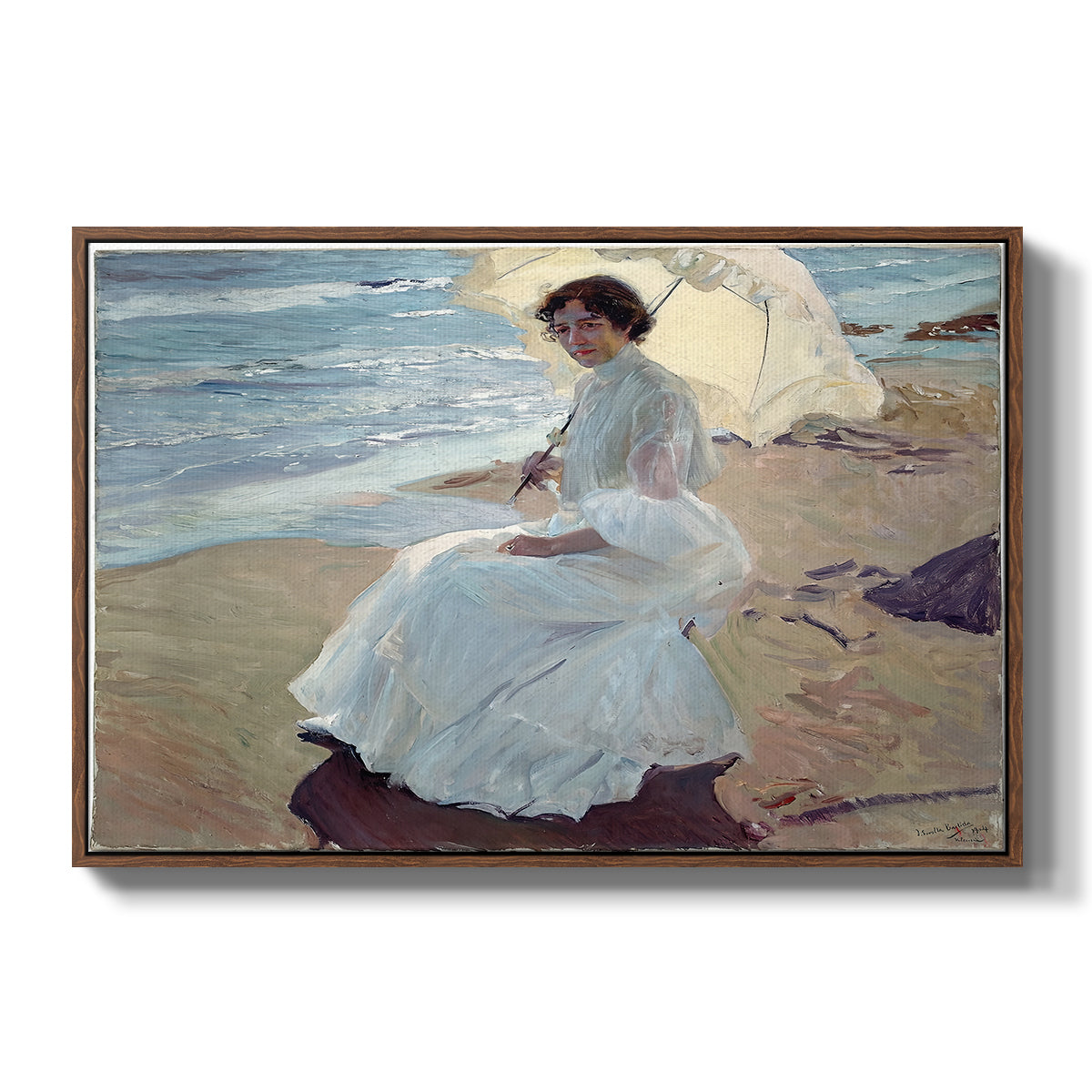 Clotilde on the Beach, 1904 - Floater Framed Canvas Print