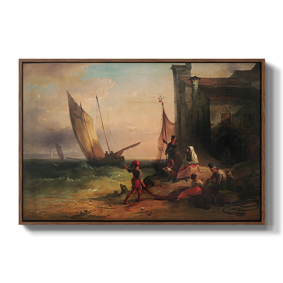 Fisherman's Family from Chioggia, 1838 - Floater Framed Canvas Print