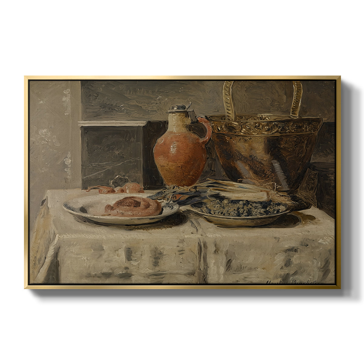 Still Life with Jar, c. 1881-1885 - Floater Framed Canvas Print