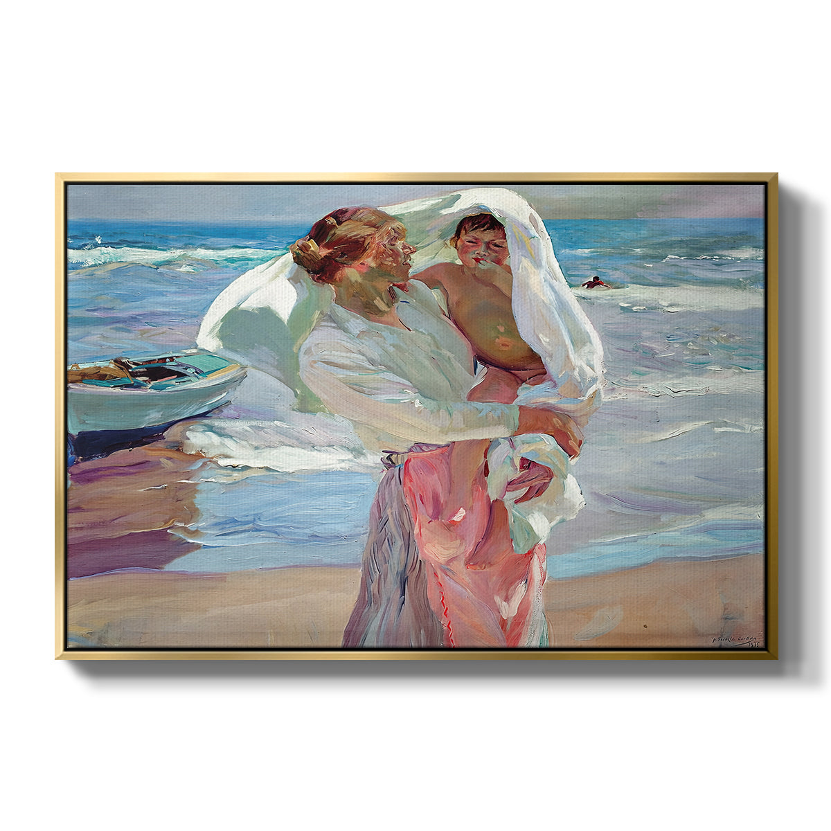 After Bathing, 1915 - Floater Framed Canvas Print