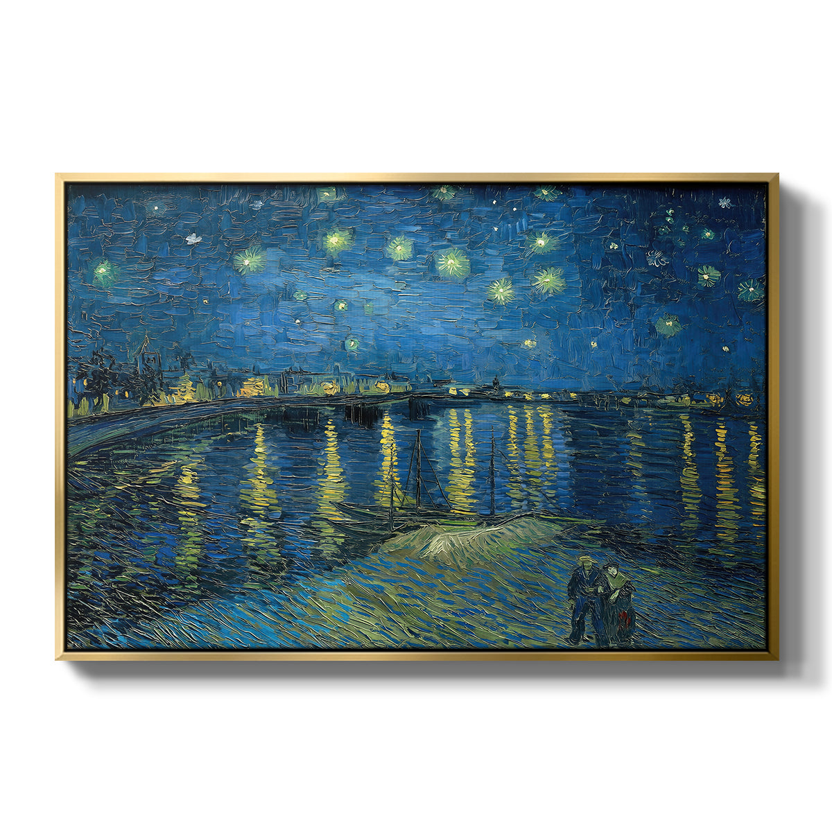 Starry Night Over the Rhône, 1888 - Floater Framed Canvas Print