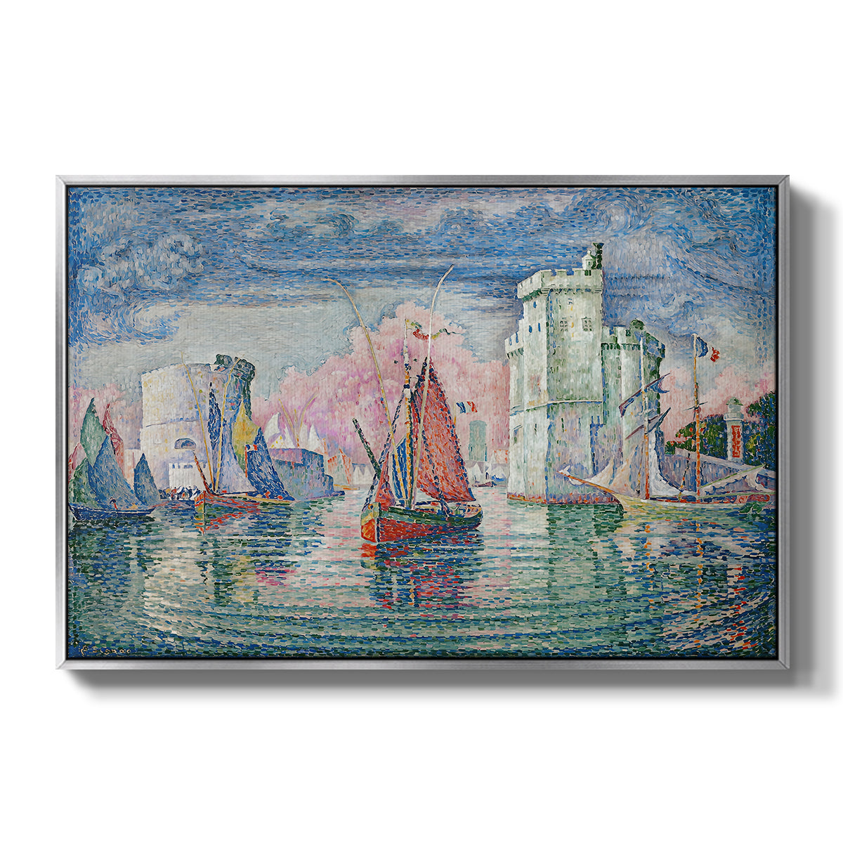 Entrance to the Port of La Rochelle, 1921 - Floater Framed Canvas Print