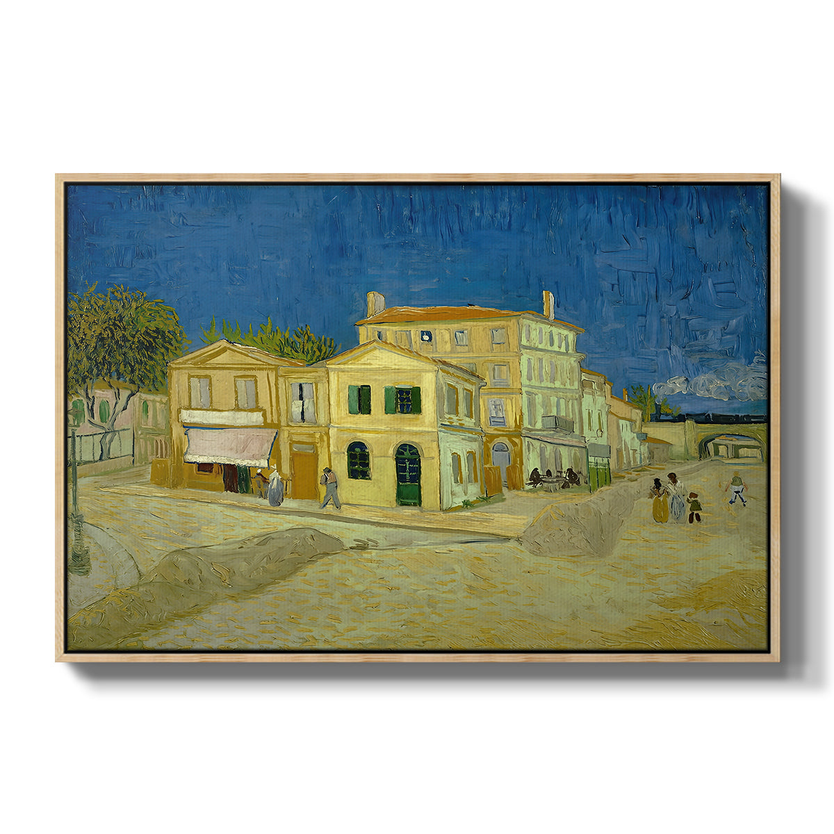 The Yellow House (The Street), 1888 - Floater Framed Canvas Print