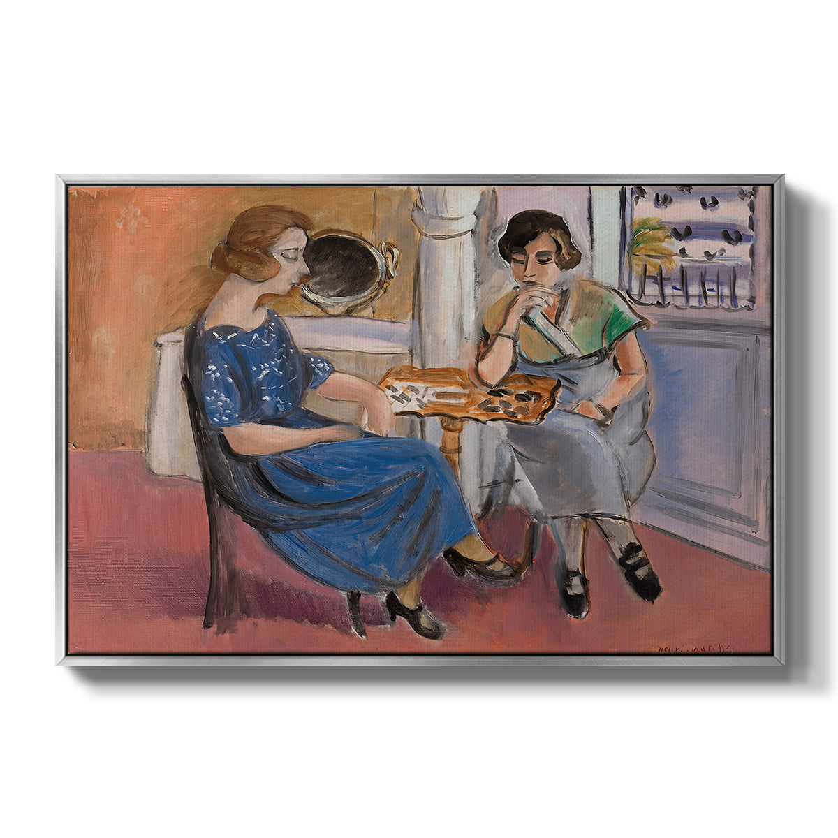 Domino Players, 1921 - Floater Framed Canvas Print