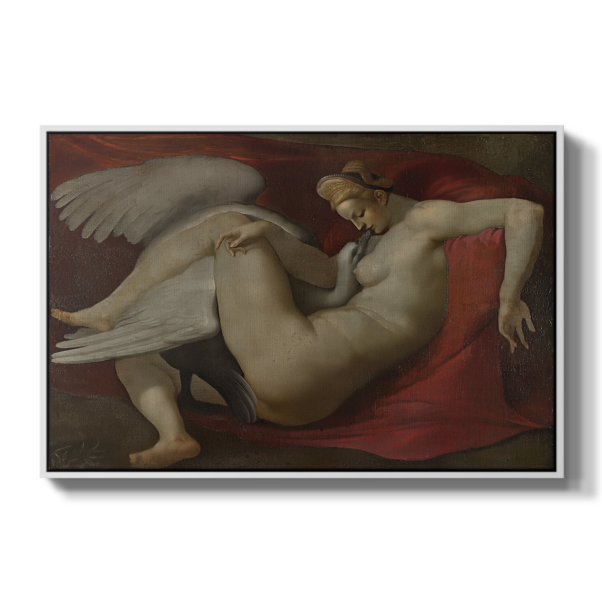 Leda and the Swan (16th-Century Version), c. 1530 - Floater Framed Canvas Print