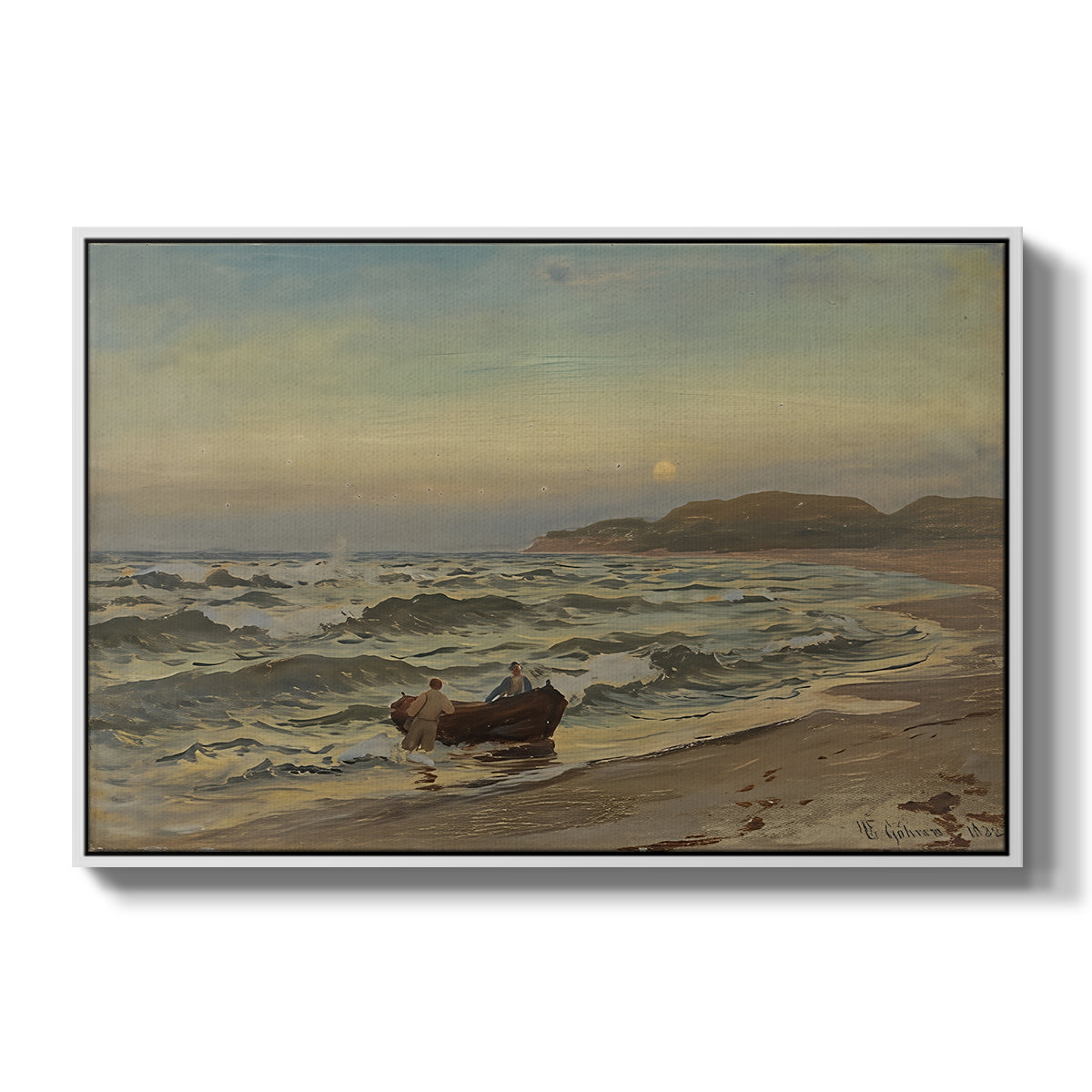 Storm at Rügen, 1882 - Floater Framed Canvas Print