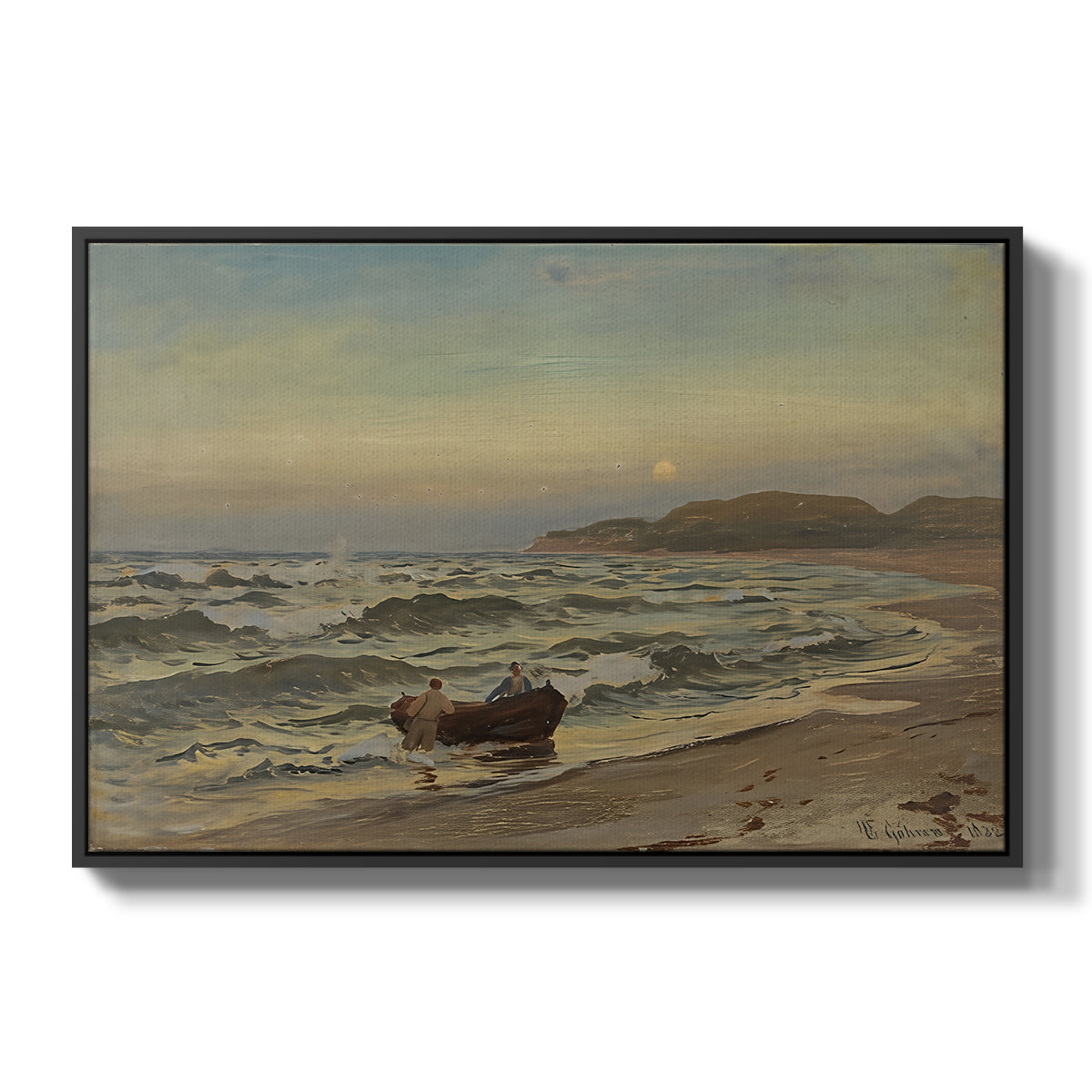 Storm at Rügen, 1882 - Floater Framed Canvas Print