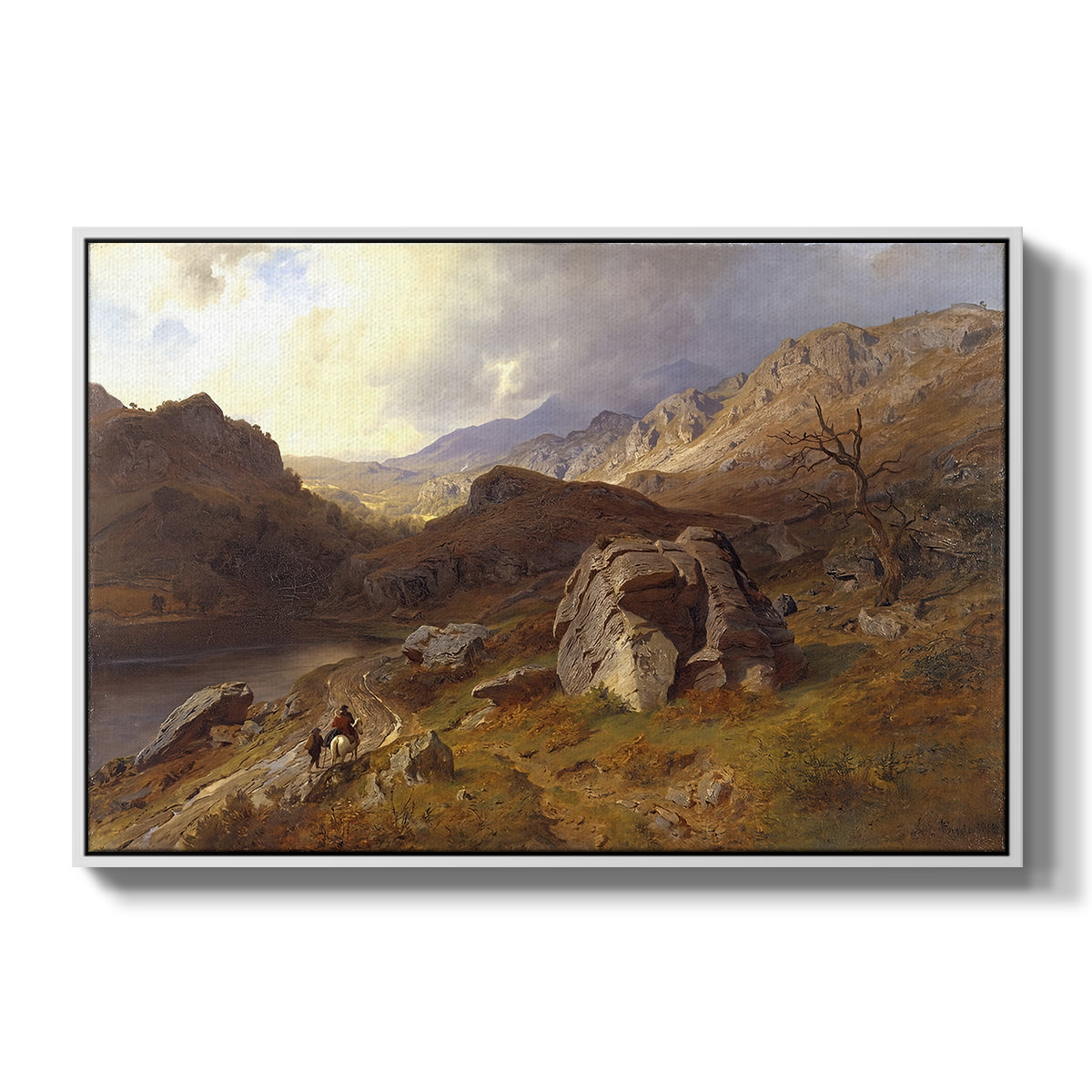 Lledr Valley in Wales, 1864 - Floater Framed Canvas Print