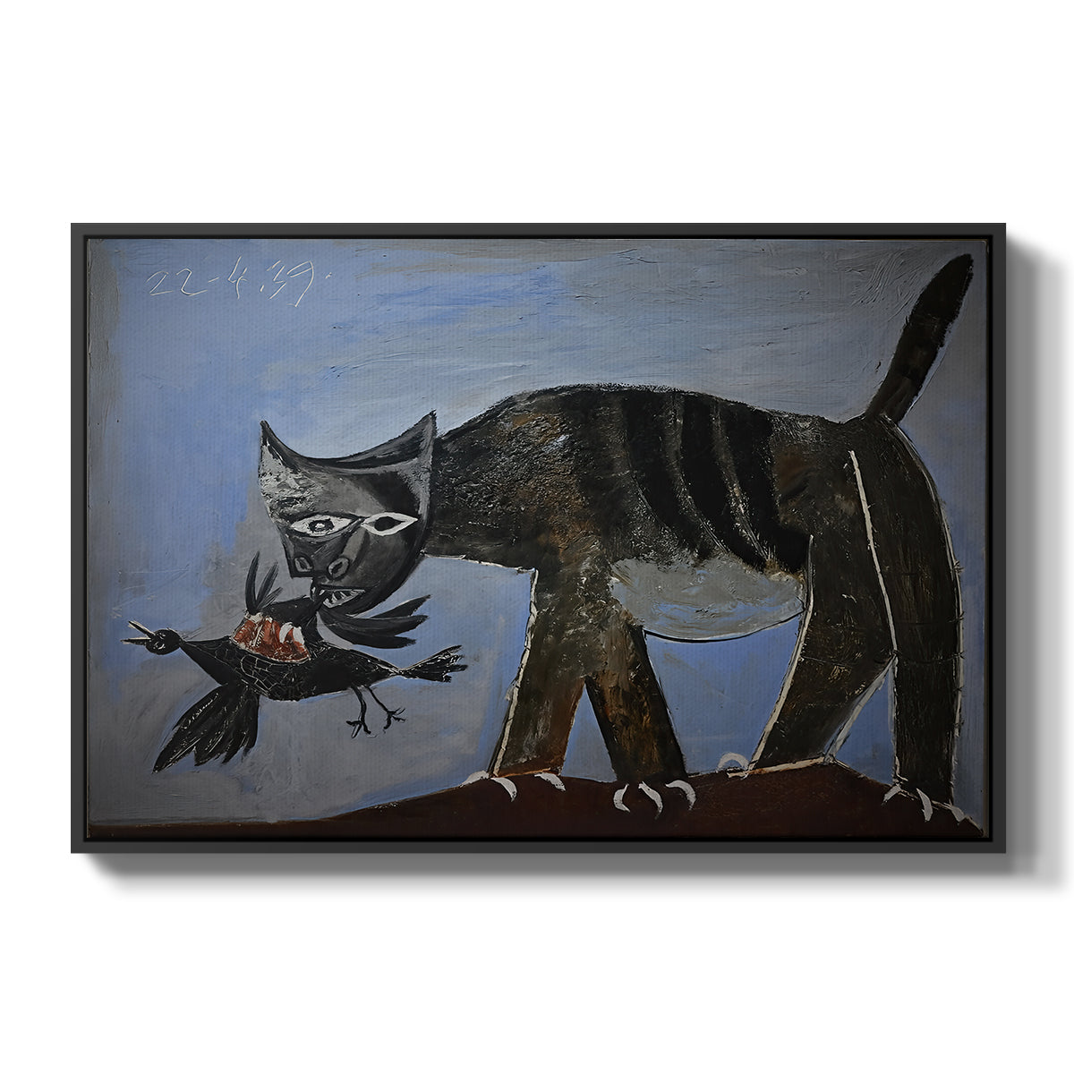 Cat Catching a Bird, 1939 - Floater Framed Canvas Print