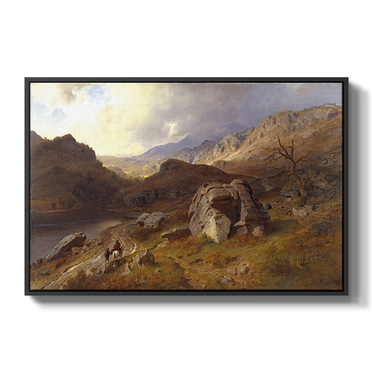 Lledr Valley in Wales, 1864 - Floater Framed Canvas Print