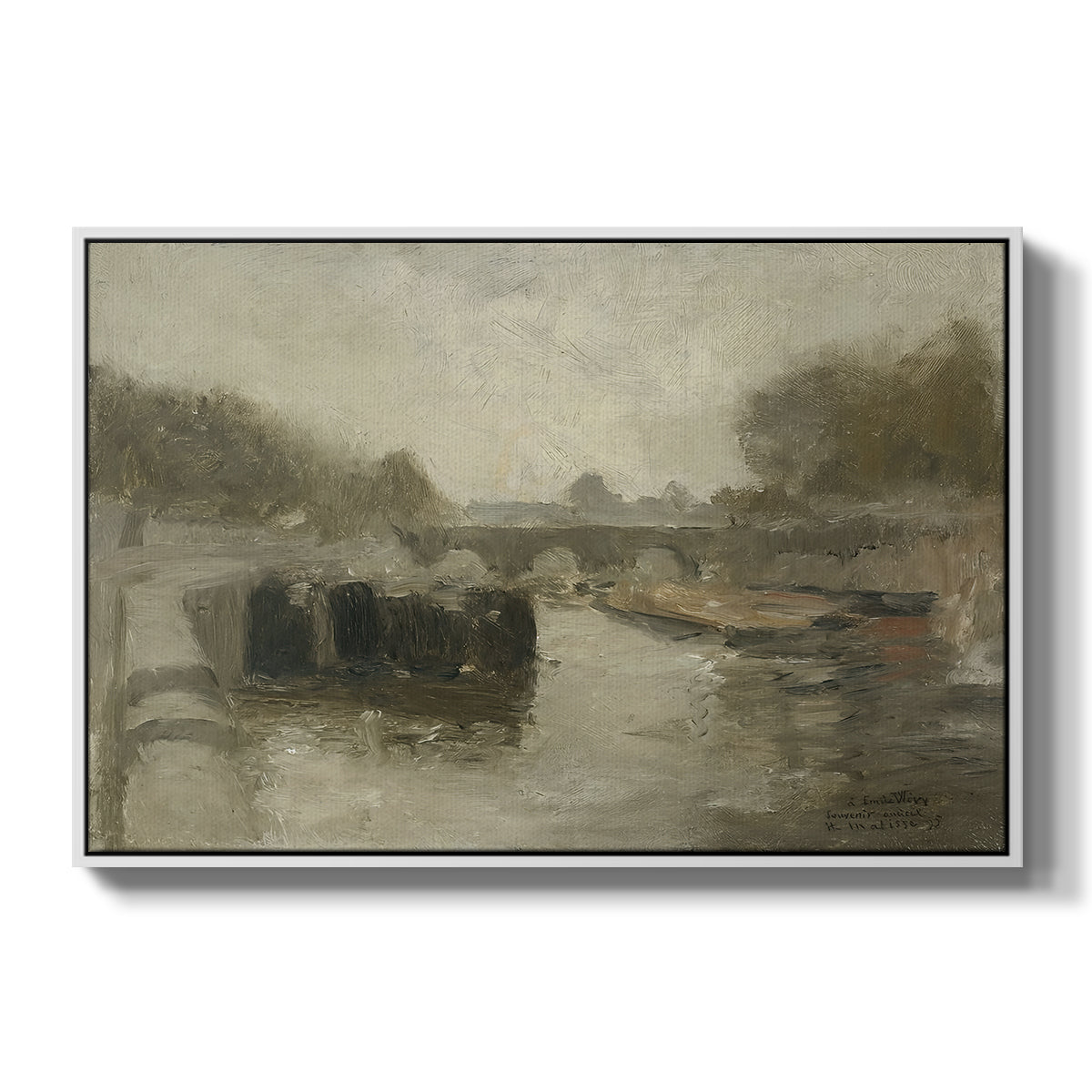 The Bridge (Le pont), 1895 - Floater Framed Canvas Print