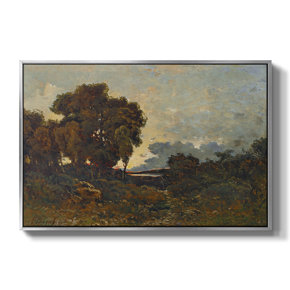 Sunset on the Allier (Soleil couchant sur l'Allier), 1904 - Floater Framed Canvas Print