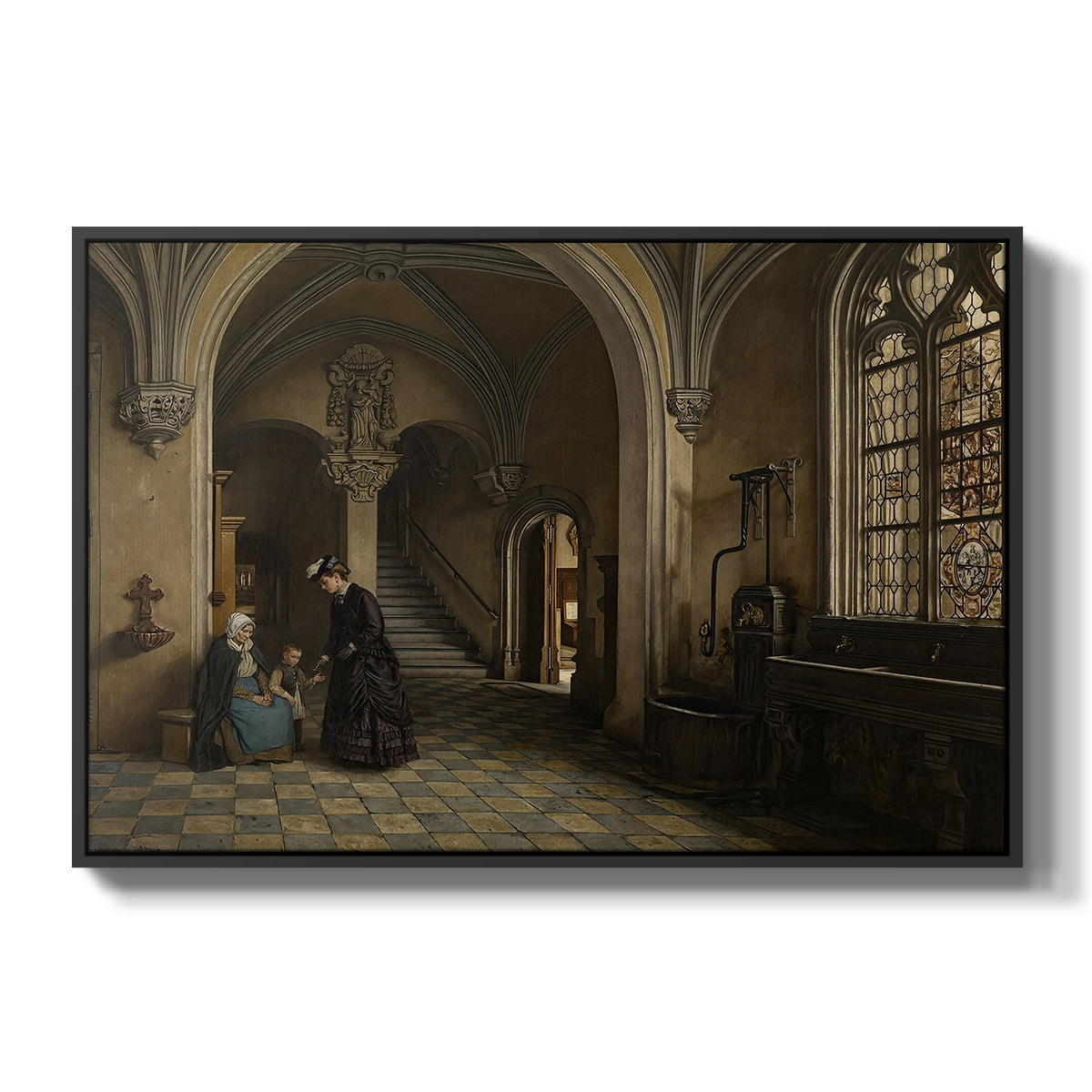 Interior of the Church of Saint Paul in Antwerp, c. 1865-1869 - Floater Framed Canvas Print