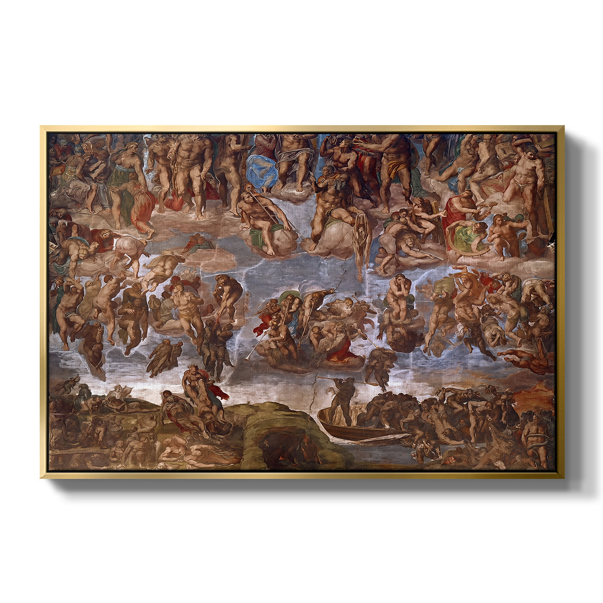 The Last Judgment (Charon's Boat and the Damned), 1536-1541 - Floater Framed Canvas Print