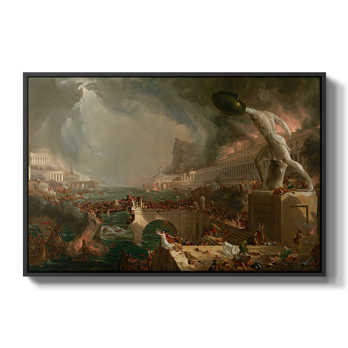 The Course of Empire: Destruction, 1836 - Floater Framed Canvas Print
