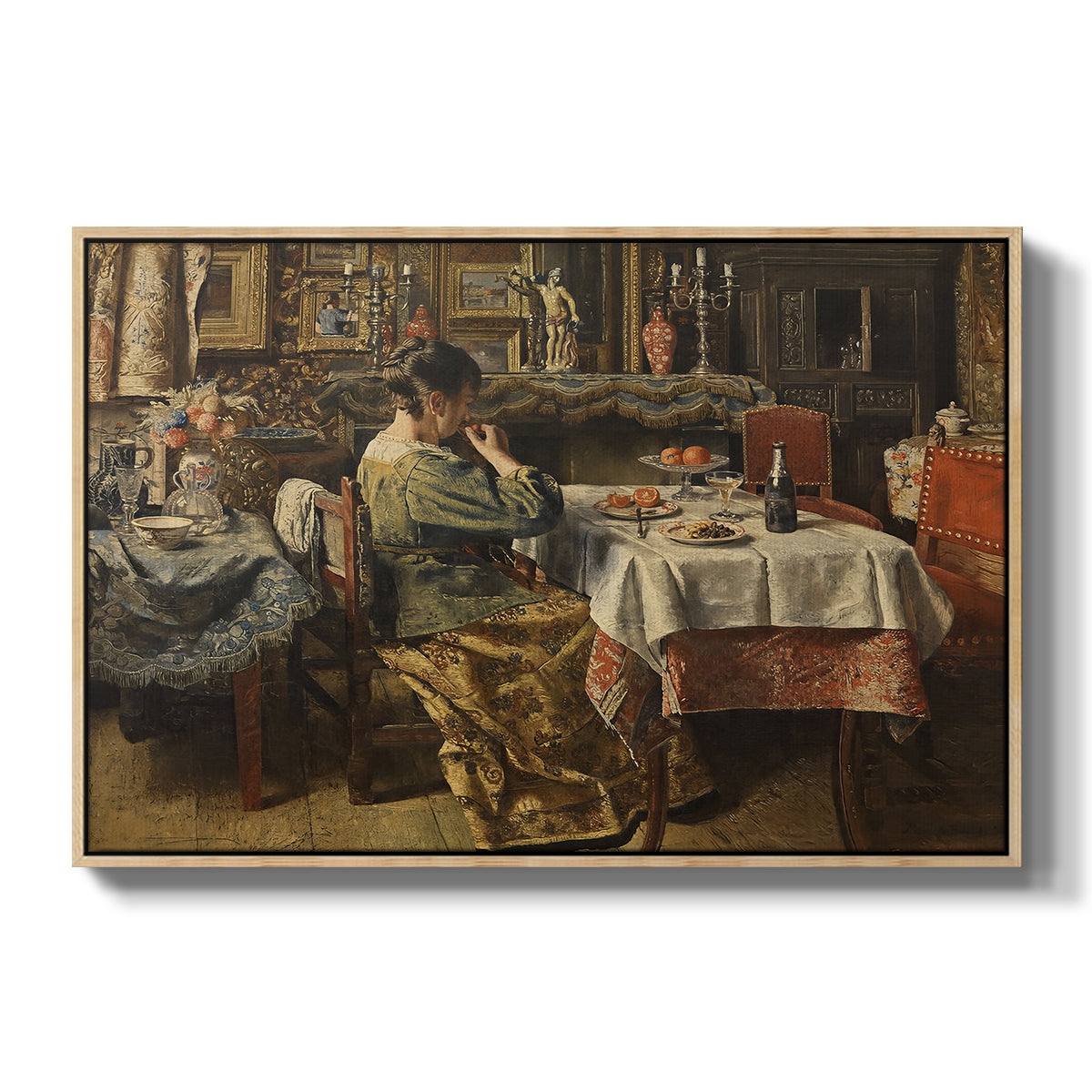 The Meal (De maaltijd), c. 1885 - Floater Framed Canvas Print