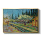 Orchard in Blossom, Bordered by Cypresses, 1888 - Floater Framed Canvas Print