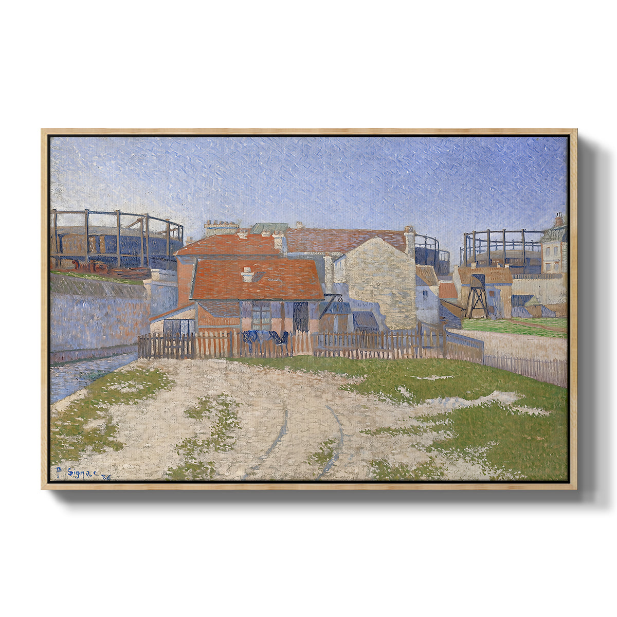 Gasometers at Clichy, 1886 - Floater Framed Canvas Print