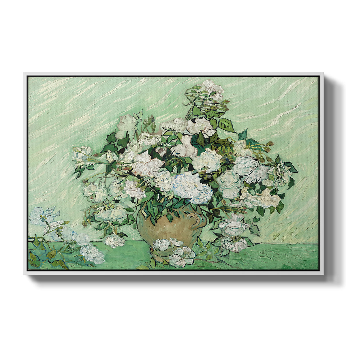 Roses, 1890 - Floater Framed Canvas Print