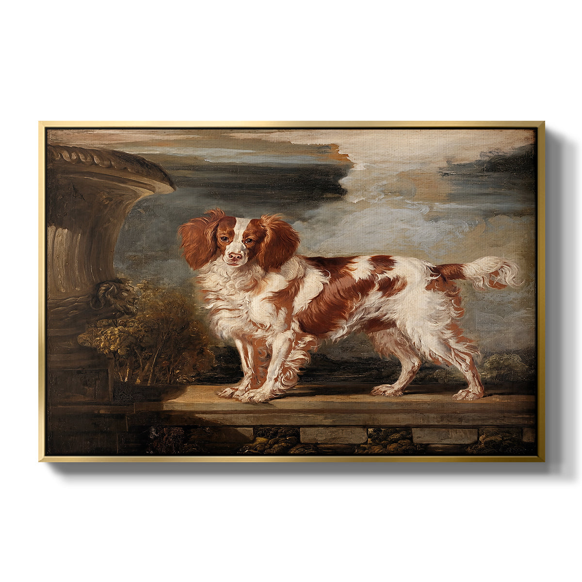 Portrait of Dash, a Favourite Spaniel, Property of Lady Frances Vane-Tempest, 1819 - Floater Framed Canvas Print