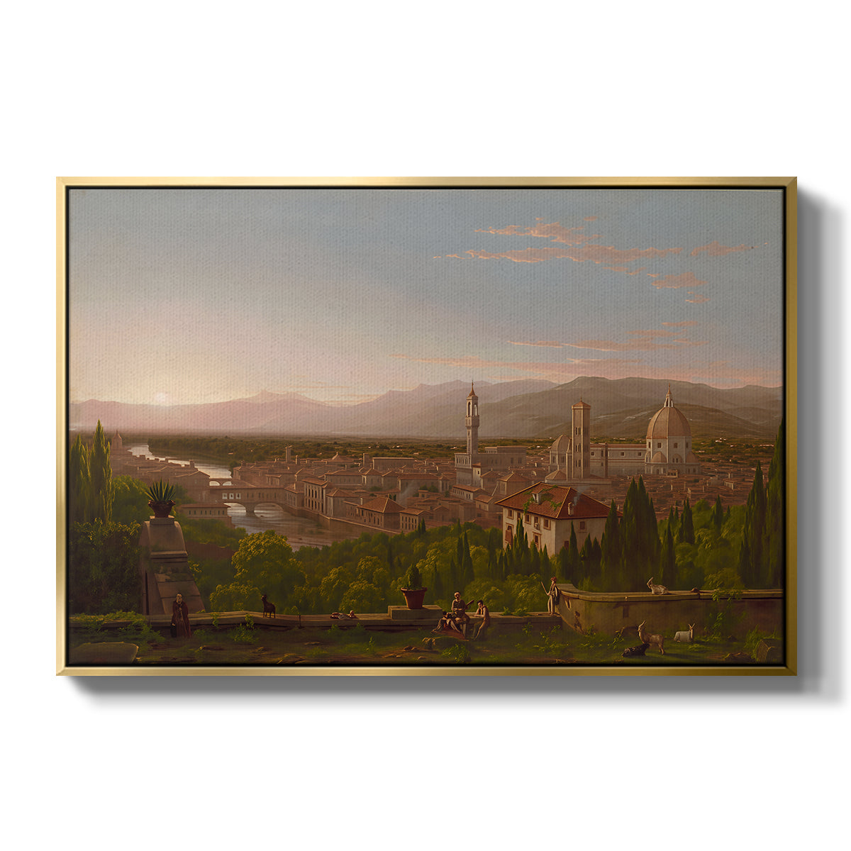 View of Florence from San Miniato, 1837 - Floater Framed Canvas Print