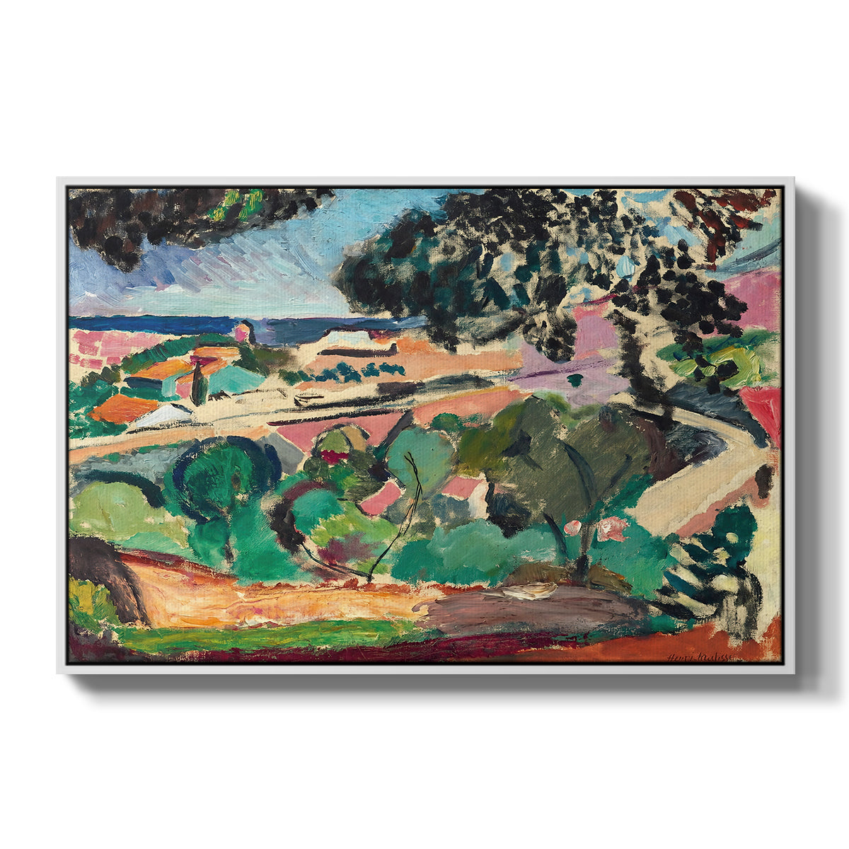 Landscape at Collioure, 1907 - Floater Framed Canvas Print