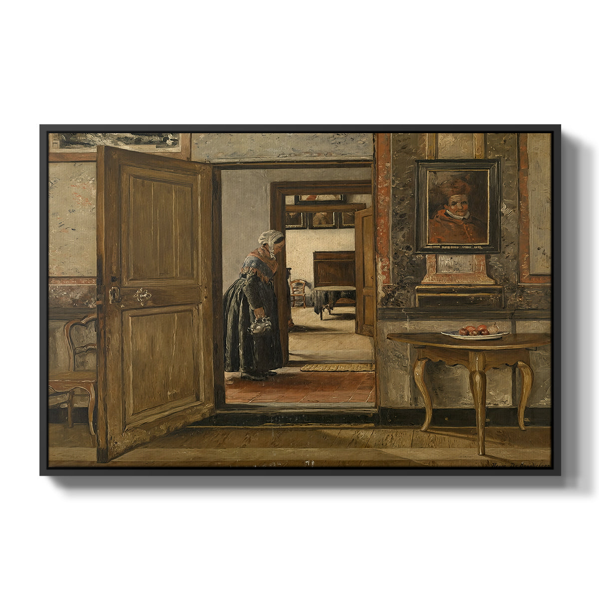 Interior of the Terninck Institution in Antwerp, 1884 - Floater Framed Canvas Print