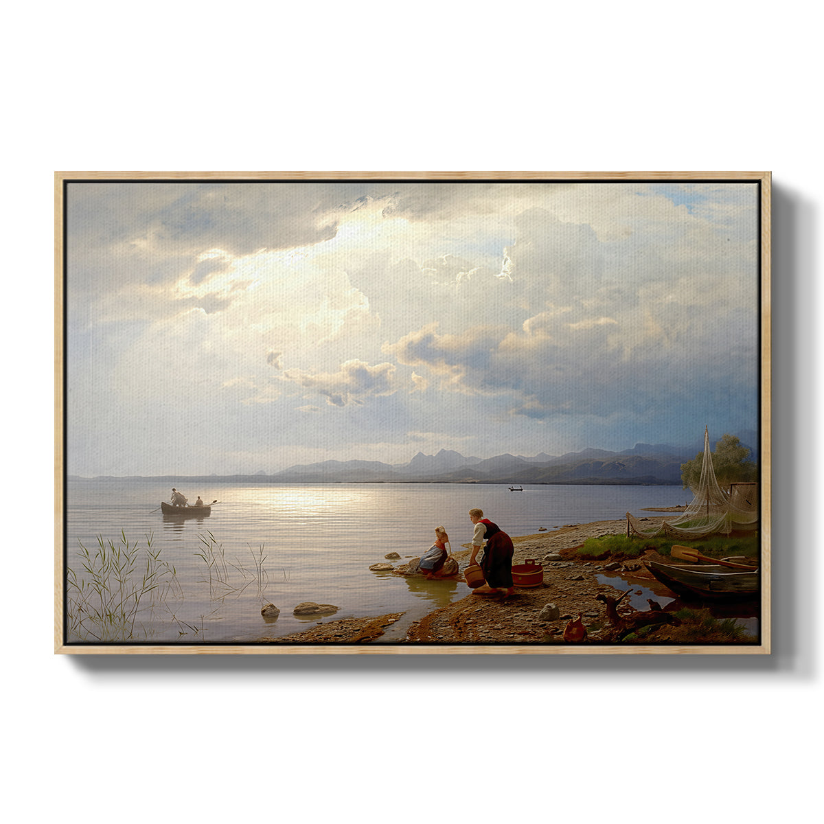 On the Banks of the Chiemsee, 1871 - Floater Framed Canvas Print