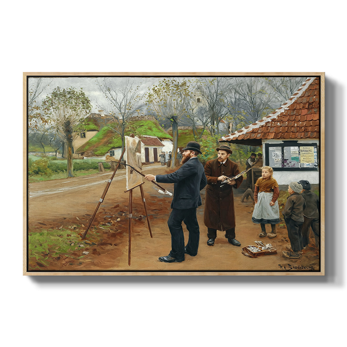 L. A. Ring Painting near Aasum Smithy, 1893 - Floater Framed Canvas Print
